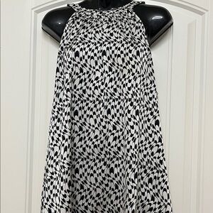 Black and White Patterned Halter Tank Top